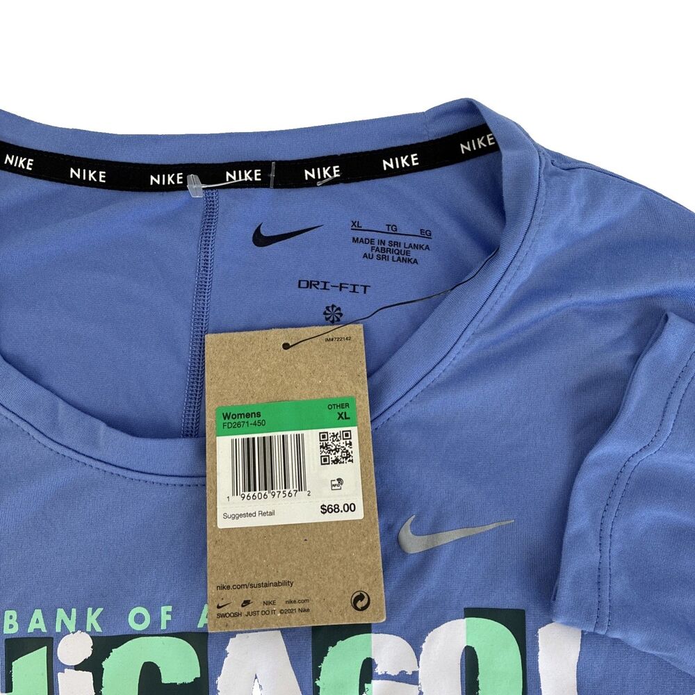 Nike Women's ONE Dri-FIT Luxe Chicago Marathon 2023 L/S Shirt Sz XL NWT Blue - Picture 2 of 7
